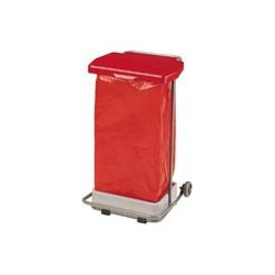 POUBELLE HACCP MOBILE A PEDALE COLLECPRO GRIS/ROUGE 110L