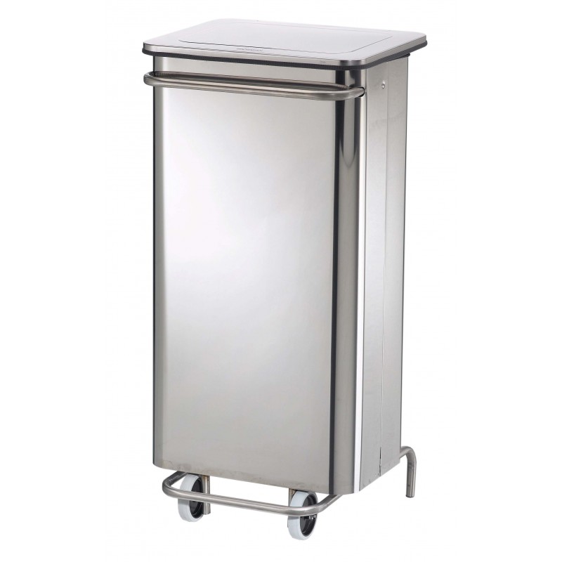 POUBELLE HACCP MOBILE A PEDALE  COLLECROULE CARENE INOX 110L