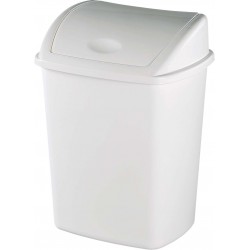 Poubelle Ronde Sans Couvercle 6L - Plastique Blanc, Fond Antidérapant - Pour Salle De Bain, Bureau, Salon, Toilettes