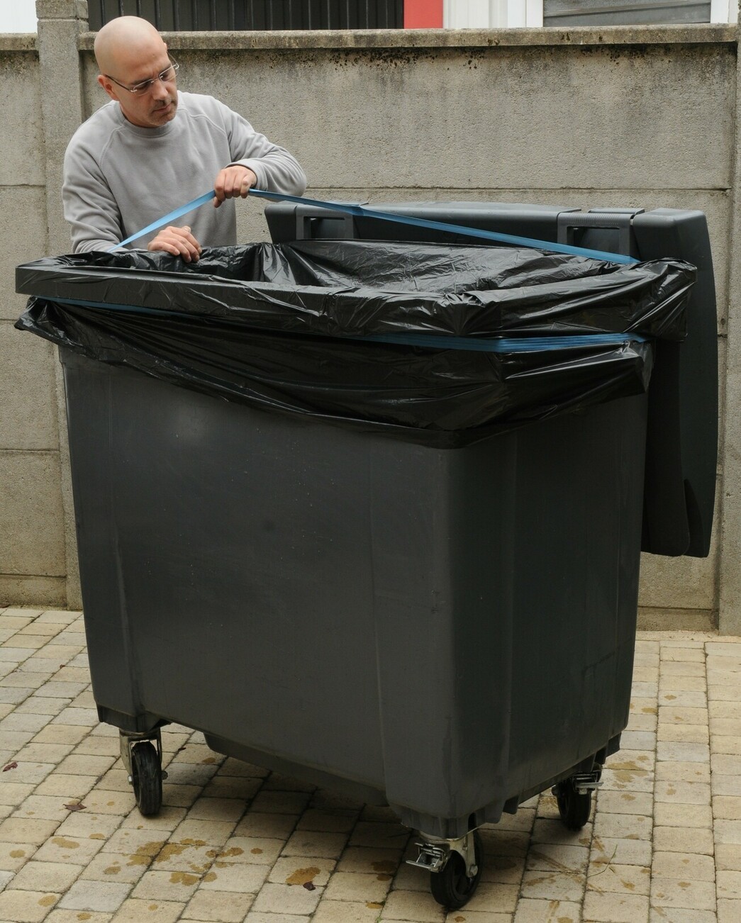 Gros Elastique Lot De 3 Bandes Élastiques Poubelle - Pour 13 à 30 Gallons - Caoutchouc - Noir/Bleu/Vert Elastique Large